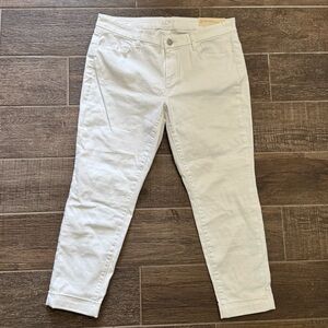 LOFT Women's White Cuffed Jeans